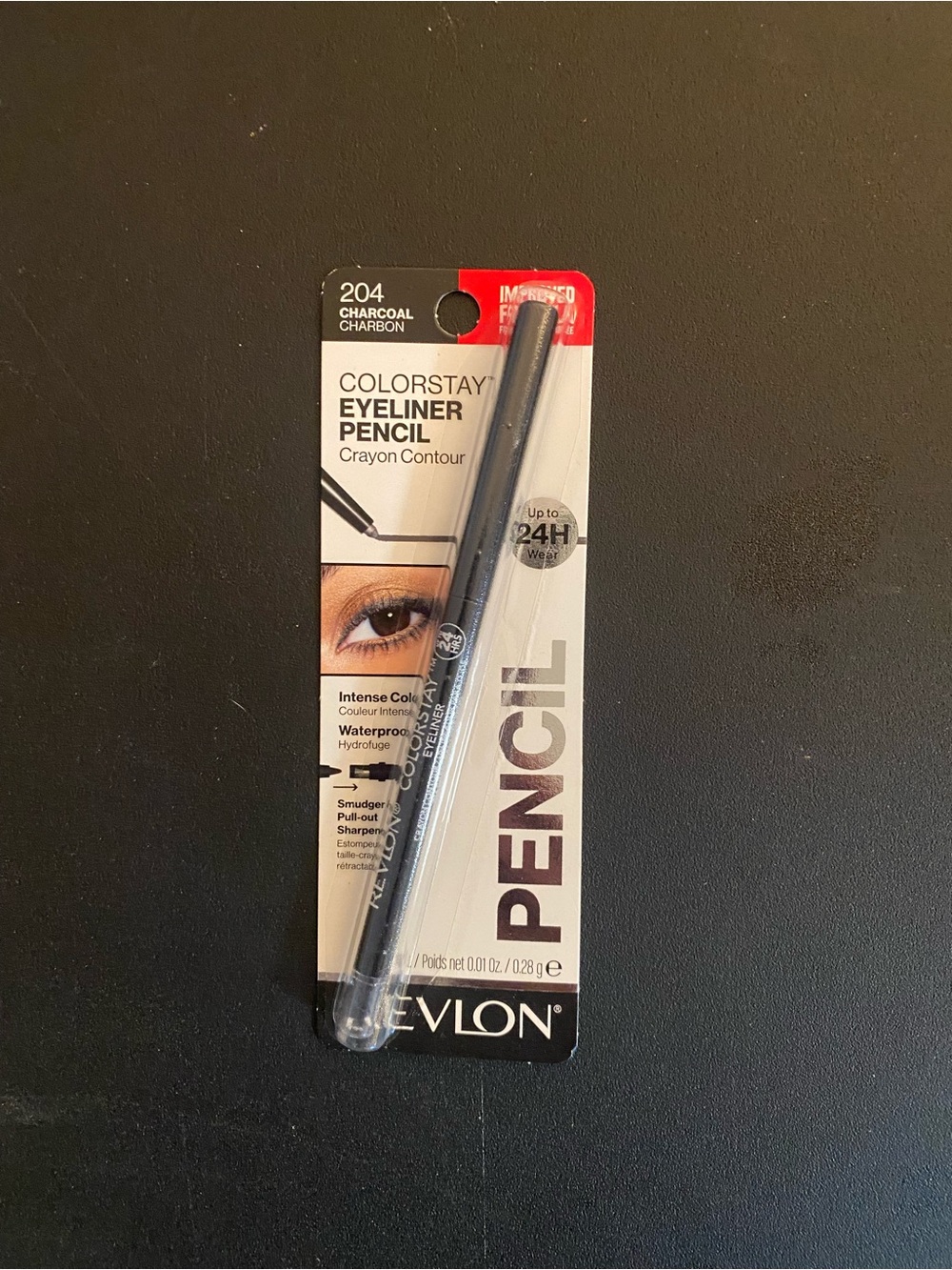 Revlon ColorStay Eyeliner Pencil 24 Hour Wear- Charcoal 204 New